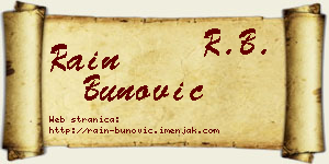 Rain Bunović vizit kartica